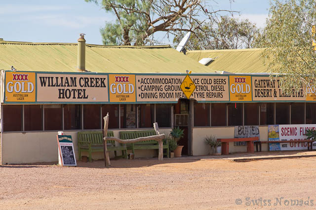 Das Hotel von William Creek ist einer der typischen Outback Versorgungsposten