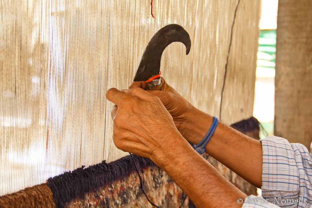 Teppich knuepfen in Agra