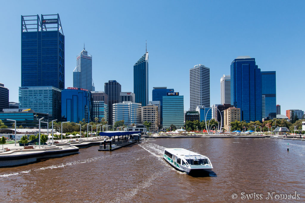 Die Skyline von Perth in Westaustralien