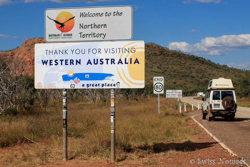 Die Grenze zwischen Westaustralien und Northern Territory