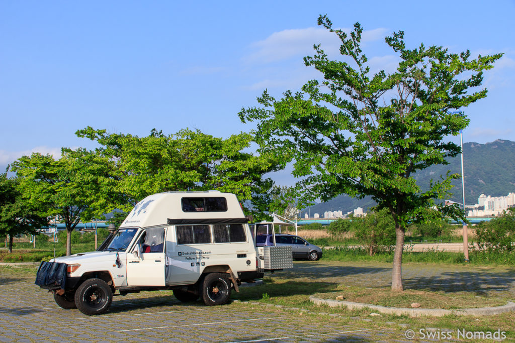 Camping in Busan in Südkorea