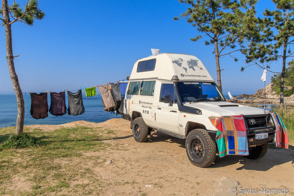 Free Camping in Südkorea am Strand