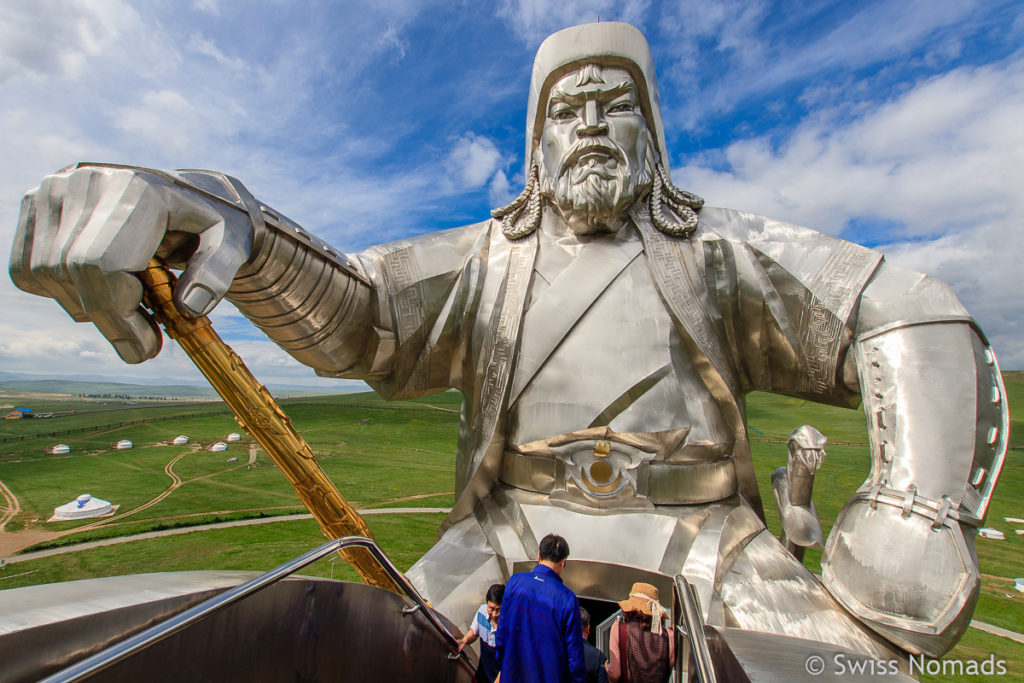 Die Aussicht von der Dschingis Khaan Statue nahe von Ulaanbaatar in der Mongolei