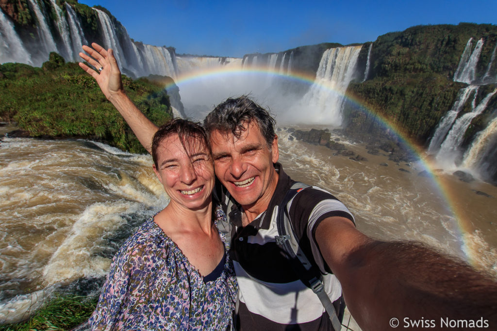 Reni und Marcel Iguazu Wasserfälle