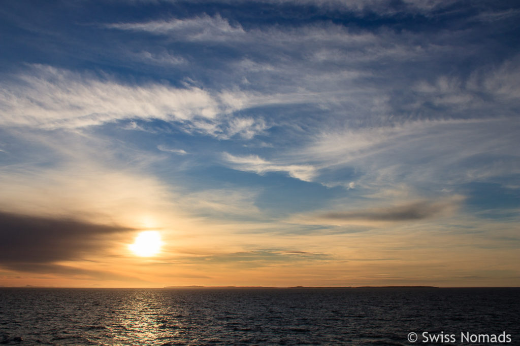 Sonnenaufgang über den Falklandinseln