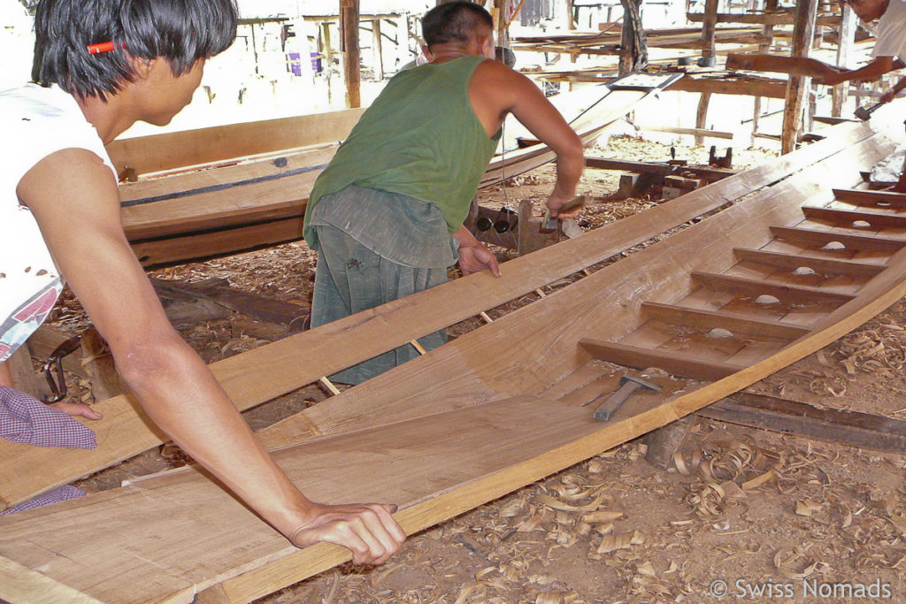 Boot Bau am Inle-See