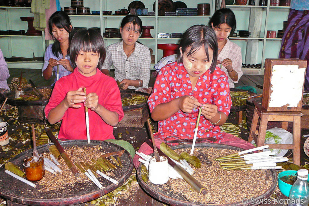 Cheroot Herstellung am Inle-See