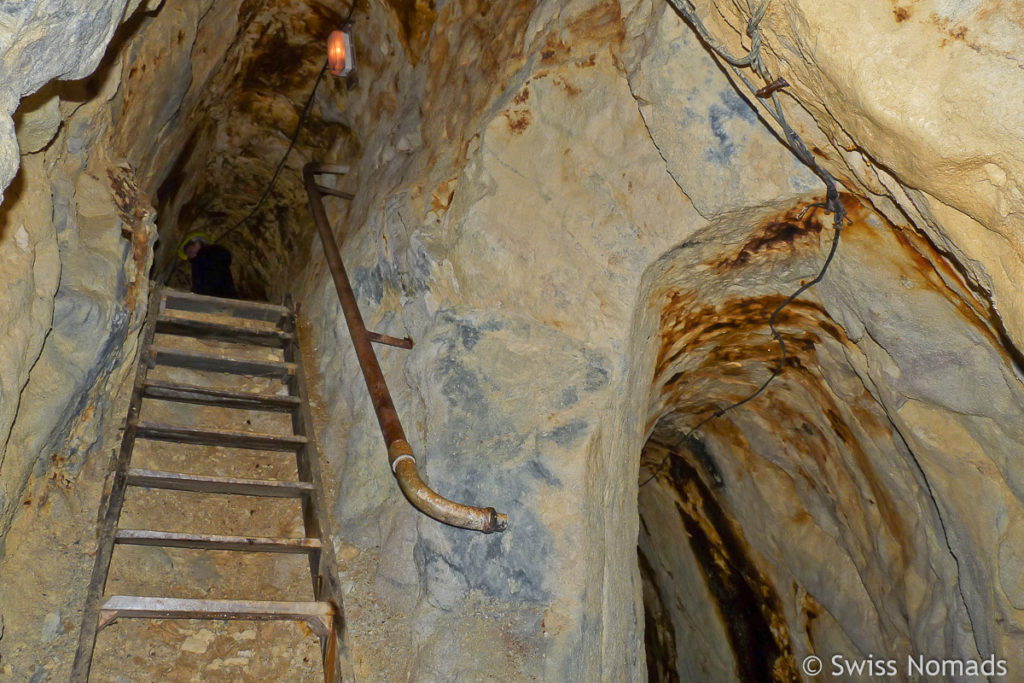 Treppenschacht der Golden Crown Goldmine