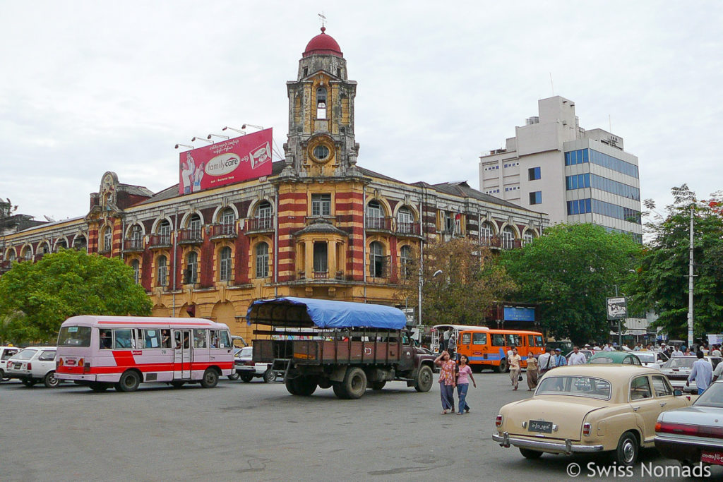 Kolonialbauten in Yangon