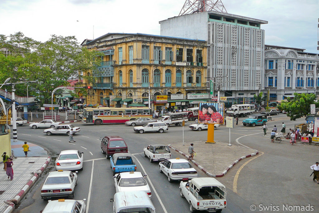 Yangon Strassen Verkehr