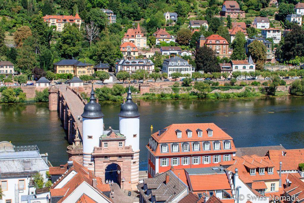 Alte Brücke in Heidelberg von oben