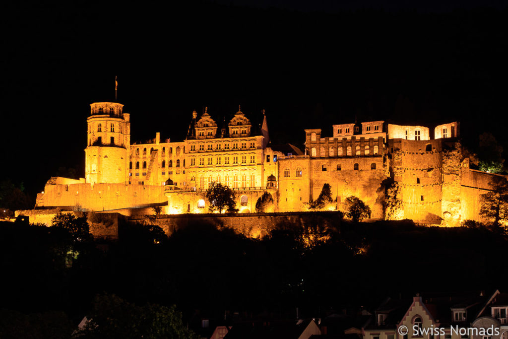 Schloss Heidelberg nachts