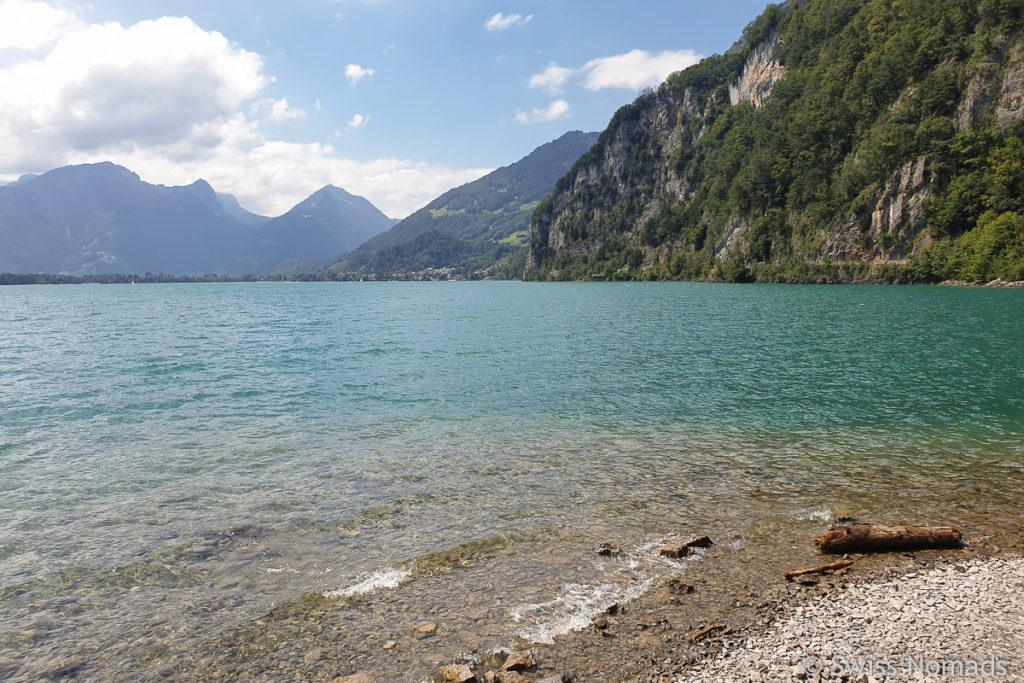 Walensee Strand bei Betlis in Amden Weesen