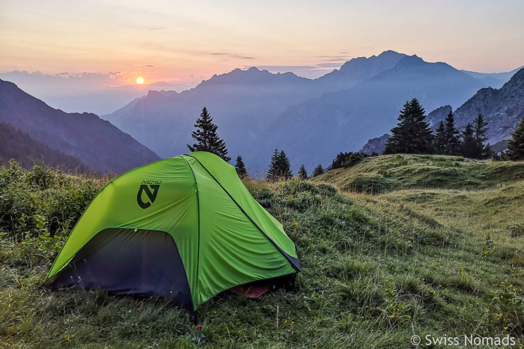 Zelten beim Gafleisattel in Liechtenstein