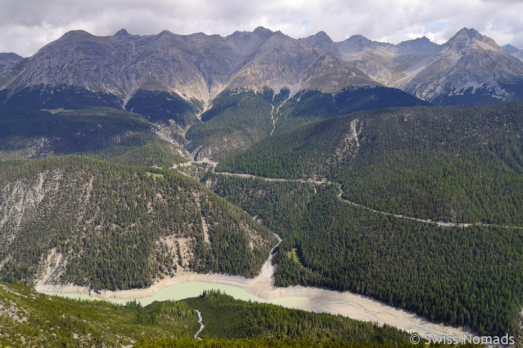 Aussicht auf die Ofenpass Strasse