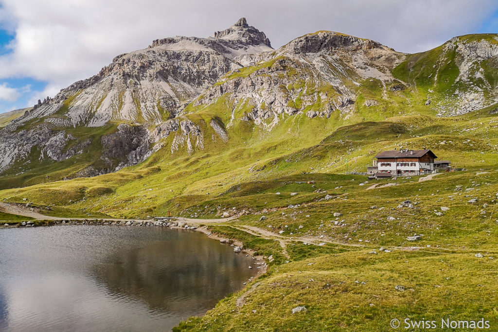 Sesvennahütte auf dem Nationalpark Panoramaweg