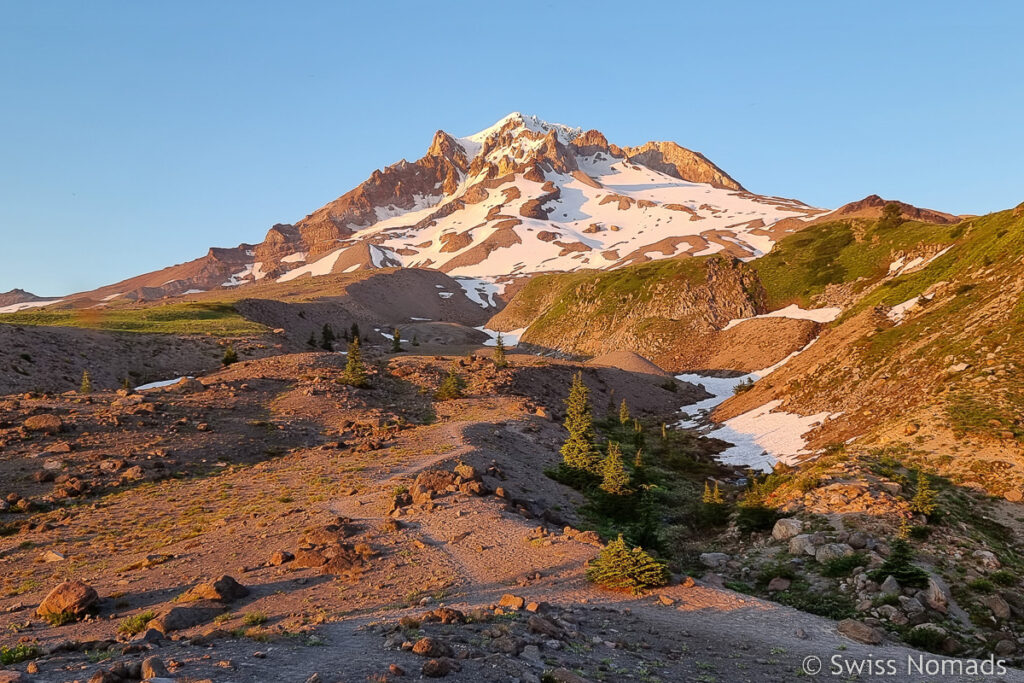 Abendsonne am Mount Hood in Oregon