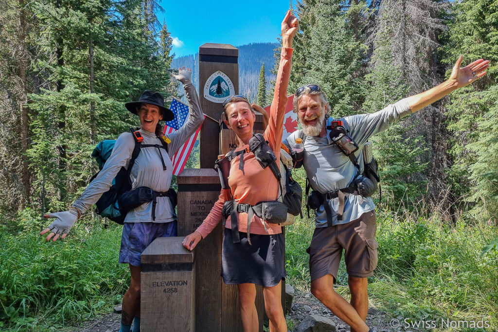 Pacific Crest Trail Monument an Kanadischer Grenze