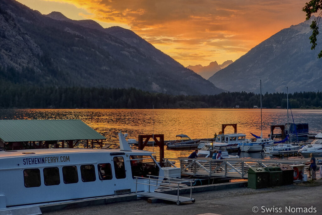 Sonnenuntergang in Stehekin am Lake Chelan