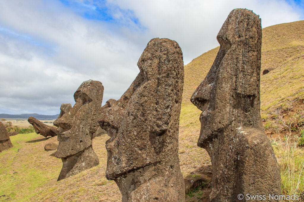 Rano Raraku Moai Köpfe auf der Osterinsel