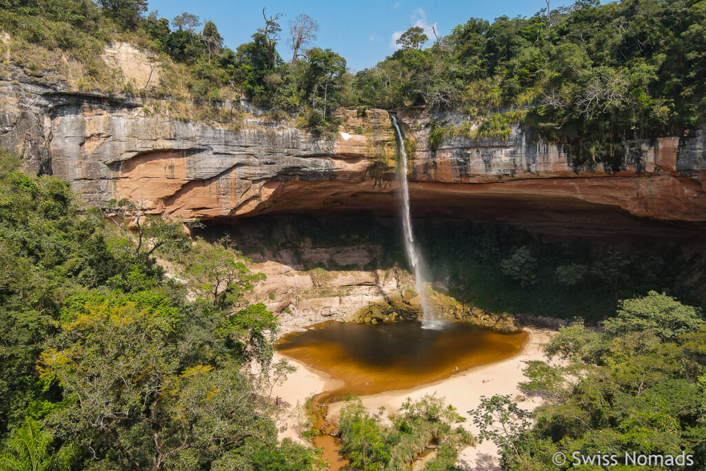 Wasserfall Jardim de las Delicias im Amboro Nationalpark 