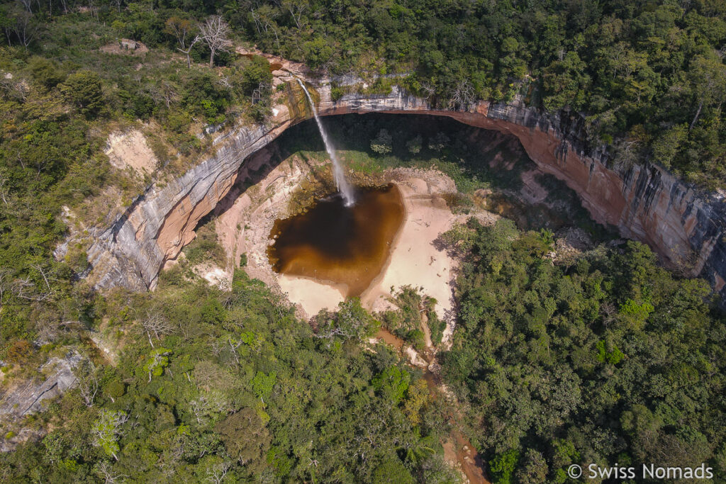 Wasserfall Jardim de las Delicias im Amboro Nationalpark