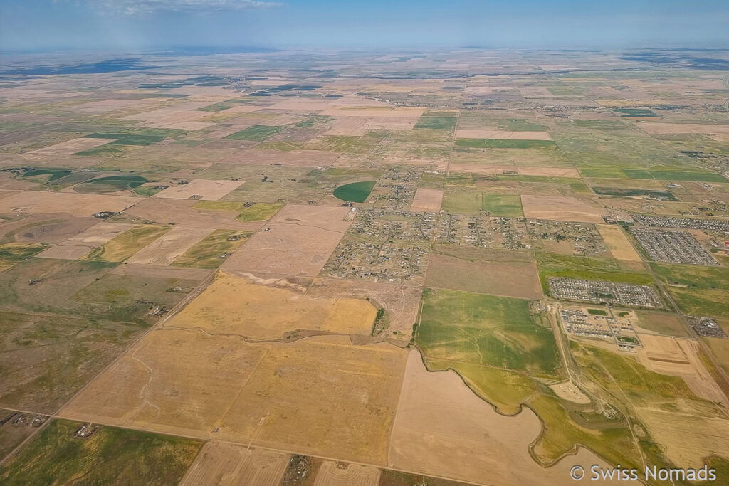 Felder aus dem Flug von Denver nach Chicago