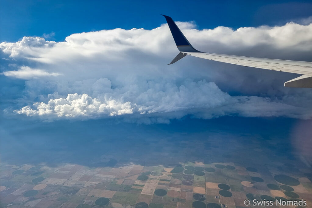 Gewitter auf dem Flug von Denver nach Chicago