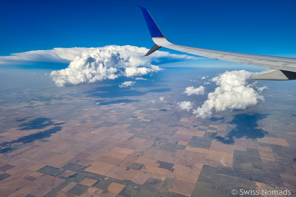 Wolken auf dem Flug von Denver nach Chicago